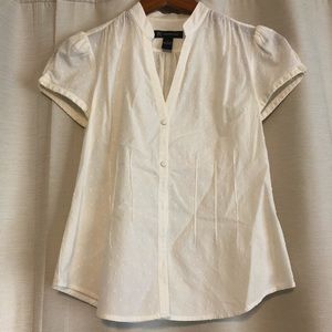 INC International Concepts Swiss Dot White Blouse